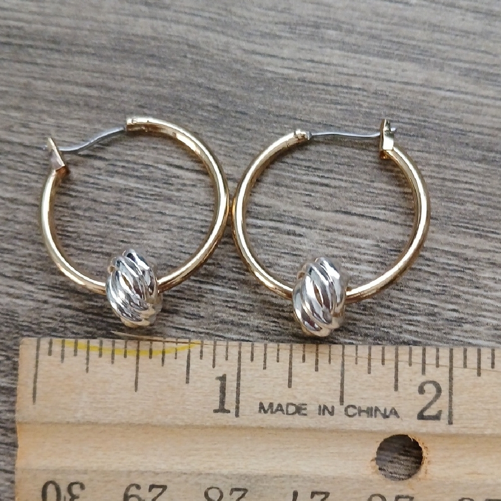 Elegant Gold and Silver Hoop Earrings